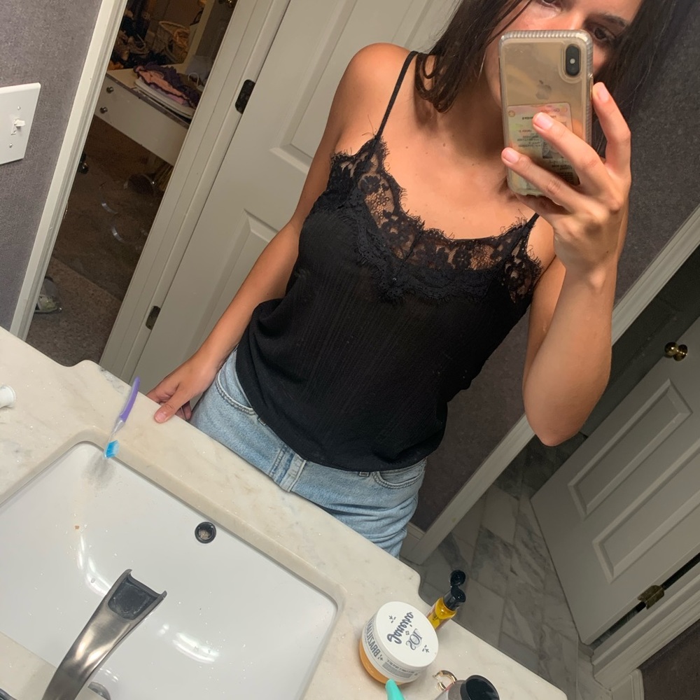 Zara lace black tank top!